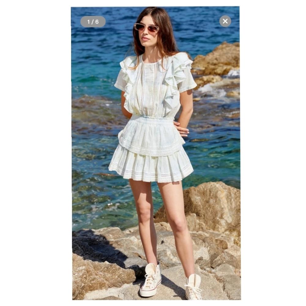 LOVESHACKFANCY Lily Pond Hand Dye Natasha Mini Dress Cottagecore Festival